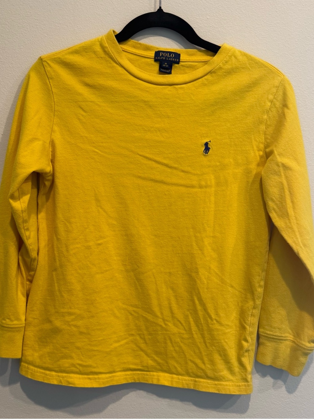 Polo Ralph Lauren Yellow Long Sleeve T-Shirt Boys M 10-12 Pony Logo